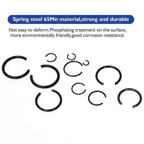 65Mn Spring Steel Snap Ring Set For Hole Sizes 4Mm Through 20Mm Round Wire Bearing Stop Rings Assortment Kit 180 Pcs