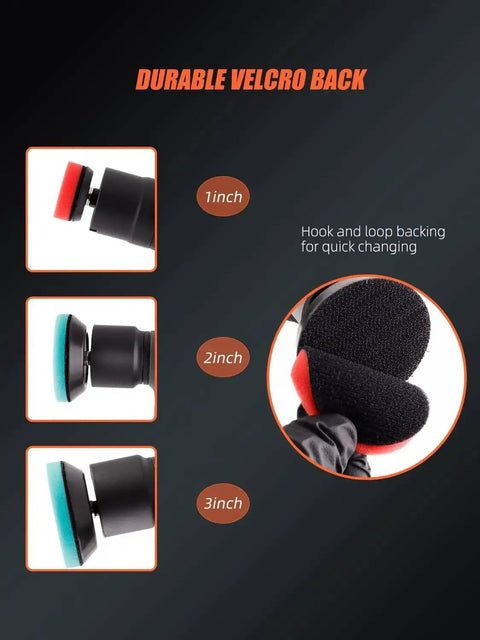 Cordless Mini Polisher 12V Multi Polisher For Auto Detailing With Velcro Back 1, 2, 3 inch Polishing Pad Sizes