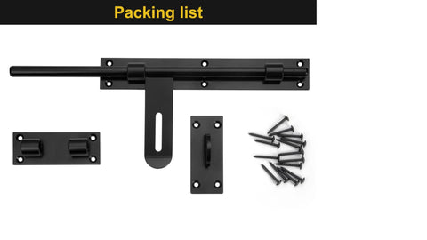 Heavy Duty 17-Inch Carbon Steel Slide Bolt Latch For Barn Doors And Fences Built Tough Security Lock, installation parts visible