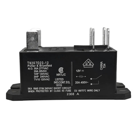 Front view of Beefy 12V DC 30A High Power DPST NO Relay Chassis Mount, ideal for heavy industrial and auto electrical loads.