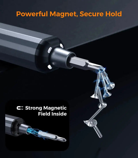76in1 Mini Electric Screwdriver Set With Precise Torque Control And Magnetic Tip holding screws