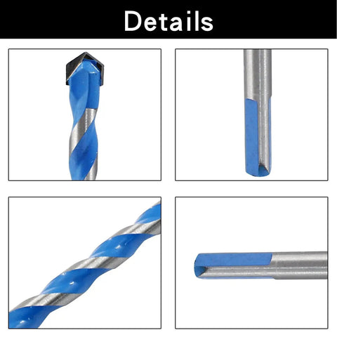 Close-up details of 5 Pack 10mm Masonry Drill Bits Set Carbide For Concrete Tile Glass Ceramic Brick And Wood Piutouyar