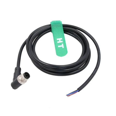 Sensor Actuator M12 A Coded 4 Pin Male Right Angle Shielded Cable With Bare Wire Leads For Industrial Automation DeviceNet CANopen IO Link Profibus 3m.