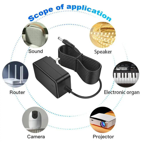 24V 1A DC Power Supply Adapter With Universal 100-240V AC Input And 24W Output, camera router speaker applications