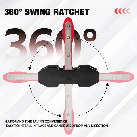 BARTOO brake caliper piston spreader tool, red, with two steel plates, front view.