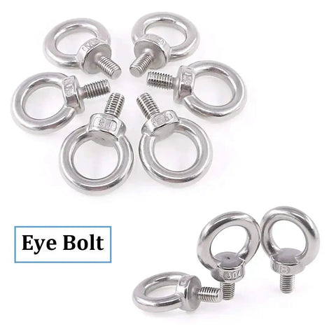 304 Stainless Steel M8 Eye Bolts Beefy Lifting Ring Set with Lock Nuts Washers Heavy Duty Shoulder Ring Bolts for Rigging