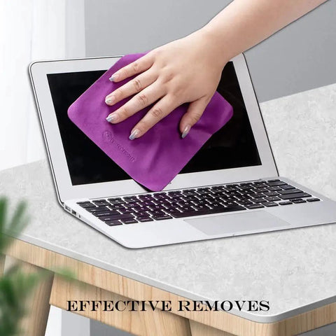 Microfiber Cloths For Glasses And Screens Safe For Coated Lenses 6 Pack 5.7x6.7 used on a laptop screen