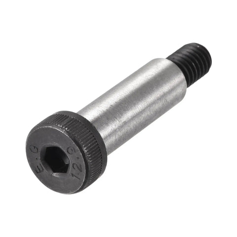 Alloy Steel Hex Socket Shoulder Bolts 1-1/2 Inch Shoulder Length 1/2 Inch Shoulder Diameter 3/8-16 UNC Thread 2 Pack High Torque Stripper Bolts For Heavy Duty Machinery Corrosion Resistant And Wear Resistant shown in side view with visible shaft and thread.