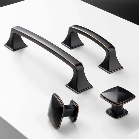 10 Pack 3 Inch Oil Rubbed Bronze Drawer Pulls Brushed Bronze Cabinet Handles for Cabinets and Drawers Ideal for Kitchen Bedroom Dresser Bathroom Vanity Cupboard Solid Metal Hardware, variety view
