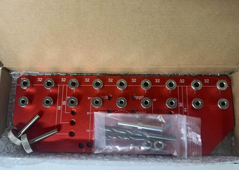 Two In One Shelf Pin And Hinge Drill Jig For One Quarter Inch And Five Millimeter Peg Slots, 35mm Cabinet Hinge Drill Guide
