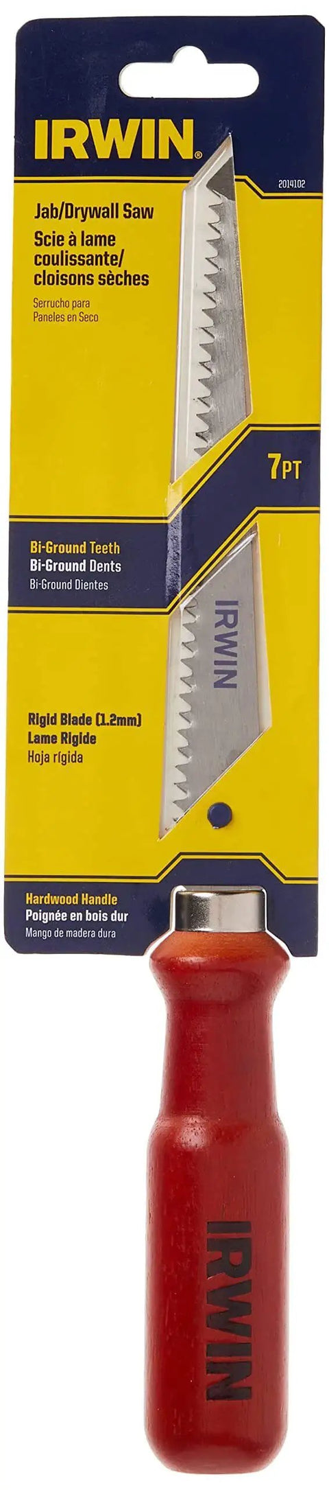 Rugged Drywall Jab Saw With Rigid Blade Bi Ground Teeth And Hardwood Handle For Fast Rough Cuts In Drywall HVAC Plumbing And Electrical Openings By IRWIN Tools