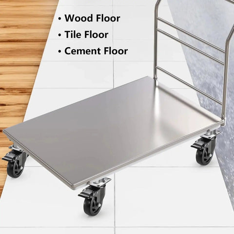 8 Pack 3 Inch Caster Wheels With Safety Brake Heavy Duty Swivel Plate Casters 360 Degree Rotating No Noise Wheel.