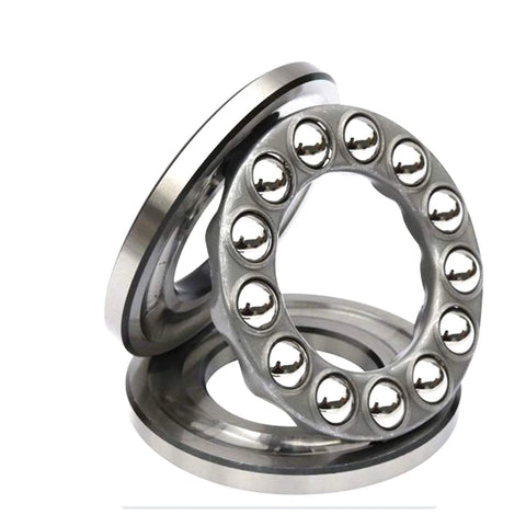Set of three 51107 thrust ball bearings, 35x52x12 mm, bearing steel, single-row.