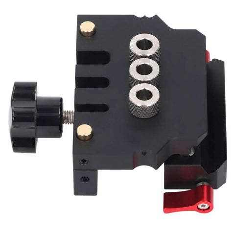 Side view of Pro Grade Self Centering Doweling Jig Kit With 6Mm 8Mm 10Mm Drill Bits Aluminum Alloy Portable Wood Dowel Punch Locator