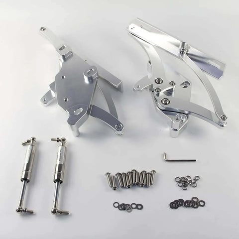 Hood Hinges Set For Ford Mustang 1971 To 1973 Beefed Up Billet CNC Aluminum Left And Right Upgrade with struts and bearings