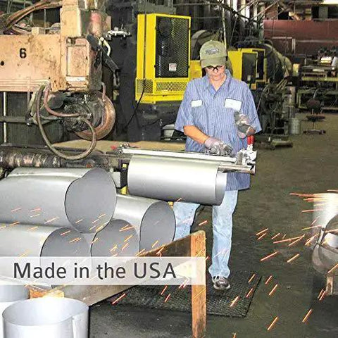 Worker welding heavy duty galvannealed steel pipes in factory, highlighting Pro Wall Mount Garage And Car Vacuum With 50 Ft Hose