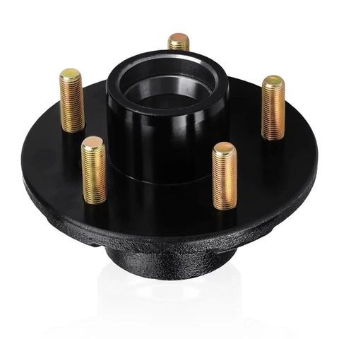 Heavy Duty 2000 Lbs Trailer Circle Hub Kit With 5 By 4.5 Inch Round Hub BT8 1 Inch Spindle Includes Spindle Nut Washer Cotter Pin Inner Outer Bearings And Seal Ready For Dual Axle Towing