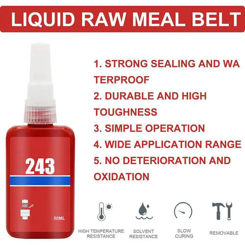 Heavy Duty Thread Locker Adhesive 50Ml Industrial Grade Red Anaerobic Sealant For All Metal Nuts Bolts And Screws Locks