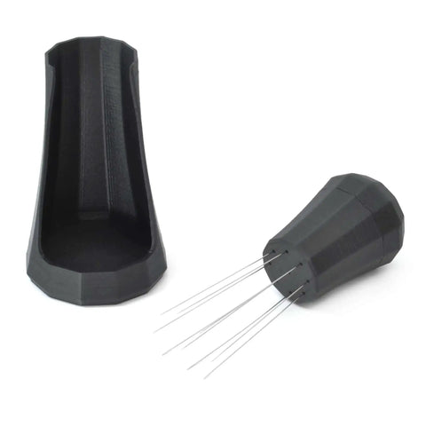 WDT Tool With Self Aligning Stand For Espresso Barista Grade Needle Tech 0 4mm Stainless Steel Needles Black Finish