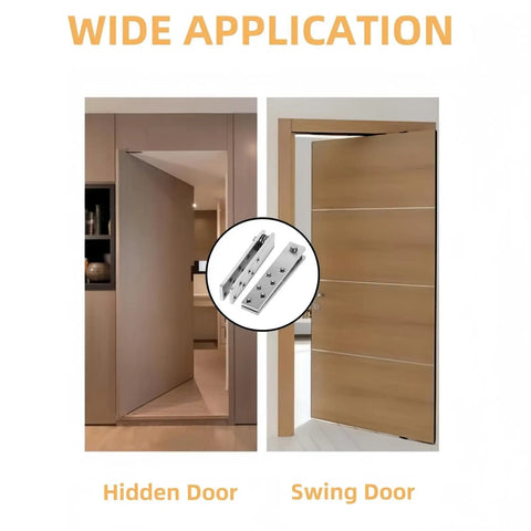 Wide application of Invisible Pivot Hinge System With Door Ball Catch Hardware For Hidden Secret Doors, 360 Degree Rotating Design.
