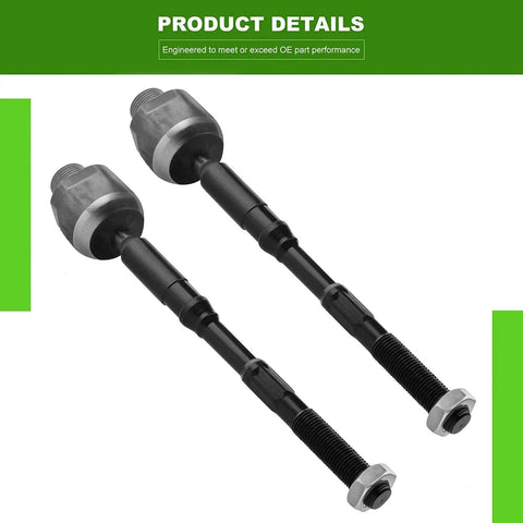 SCITOO front suspension rod ends, black steel, 2-piece set with threaded studs (close-up)