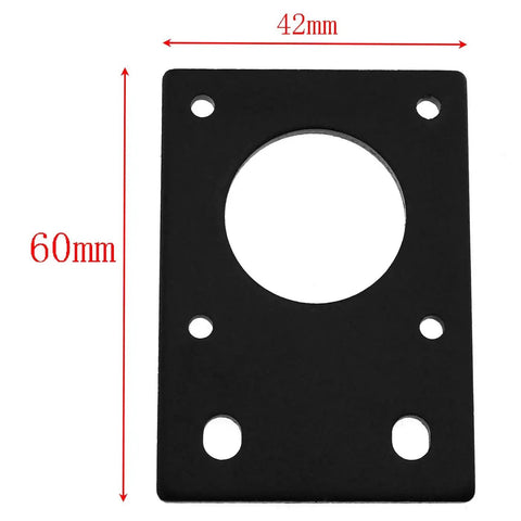 Sturdy Aluminum 42x60mm Stepper Motor Mount Plate Black Flat Bracket For Nema 17 Stepper Motor And 3D Printer Upgrades 2.5mm Thick