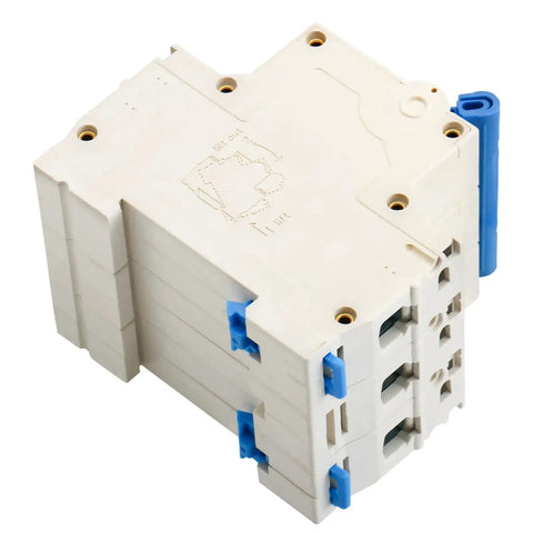 Three Pole 3 Amp DZ47-63 C3 Miniature Circuit Breaker For DIN Rail Mount 400V AC Distribution Panels, side view