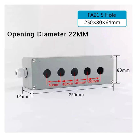Push Button Switch Control Station Box Waterproof Cast Aluminum Explosion Proof Industrial Enclosure With 22mm Mounting Holes Open Hole 4 Hole Design