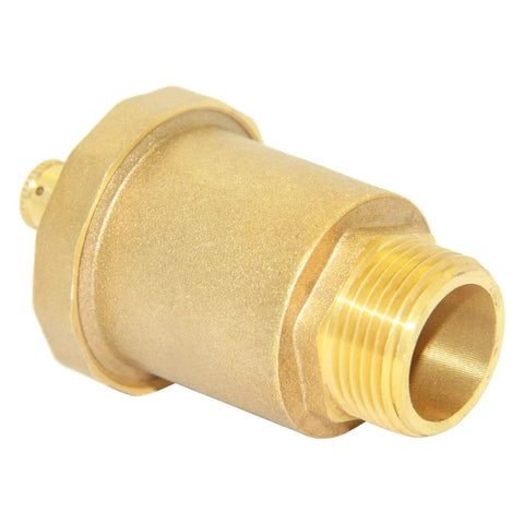 Brass automatic float valve with 3/4-inch male thread for air release/bleeder vent.
