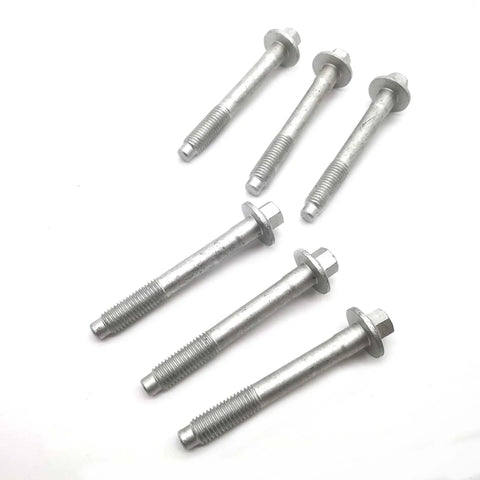 Six Pack Wheel Hub Bearing Mounting Bolts Set For Jeep Grand Cherokee 2000 To 2010 And Compatible With Chrysler Cirrus Sebring Dodge Nitro Stratus Commander Liberty Models Silver Tone Metal 41027, showing six silver bolts on a white background