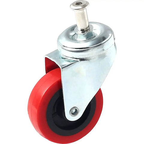 Six Pack 2 Inch Low Profile Swivel Caster Wheels With Threaded Post Mount For Creeper Service Cart Or Stool Non Marking Polyurethane