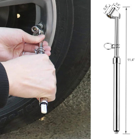 ATsafepro truck tire pressure gauge, chrome pen-style, dual head, reads up to 150 PSI, pack of 2