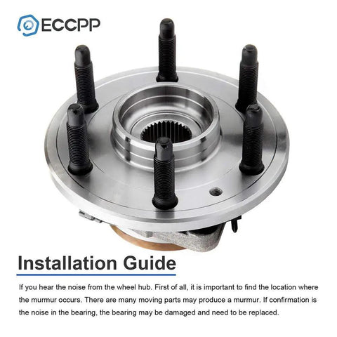 Front view of Pair Front Wheel Hub Bearings 515096 For Cadillac Escalade 2007-2014 ESV 4WD 4x4 With ABS, Fits Avalanche Suburban