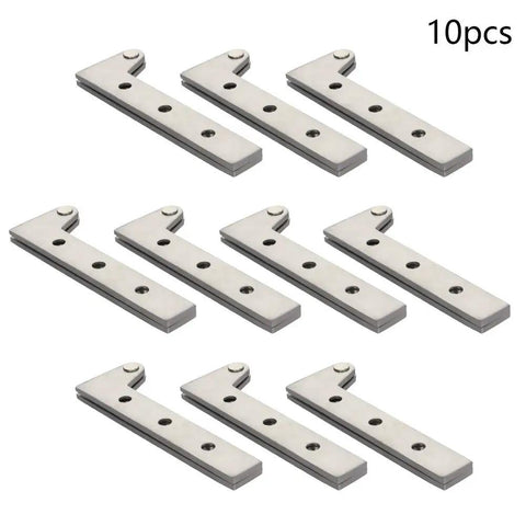 10 pieces of 360 Degree Rotatable Inset Offset Pivot Door Hinge For Cabinets And Cupboards Built Tough Durable 201 Stainless Steel With Brushed
