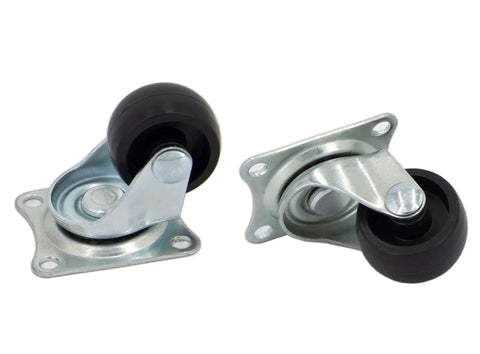 Low Profile Plastic Caster Wheels Set Of 4 1 Inch Black For Furniture And Equipment Smooth Rolling Quiet Glide Durable Swivel Casters