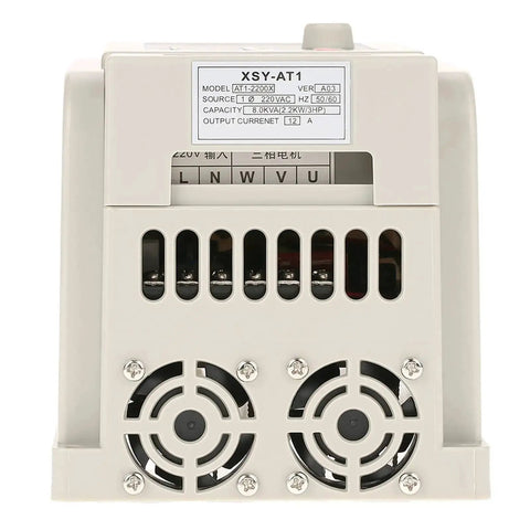 Rugged 2.2kW Variable Frequency Drive VFD For 120V To 220V Single Phase And 3 Phase Motors rear view with dual fan cooling