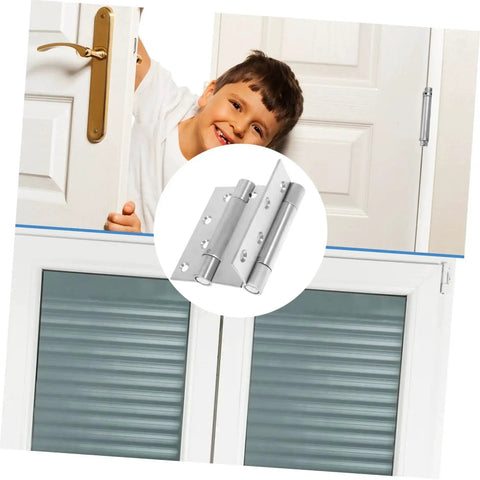Double Acting Spring Hinge For Residential Doors, Self-Closing Door Hinge With Adjustable Tension installed on white door