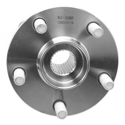 Front Wheel Bearing Hubs Replacement Kit For Toyota Prius 2004-2009 Ready To Roll Two Front Hub Assemblies With Bearings 5 Bolt Non ABS Prius Wheel Bearing And Hubs Set Pair, close-up view of hub showing 5-bolt pattern