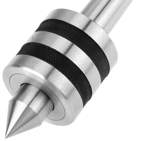 Close-up of MT3 Live Center Heavy Duty Morse Taper 3 Rotary Lathe Center Alloy Steel 3000 RPM for lathe turning and milling.
