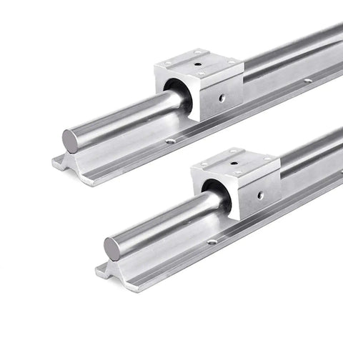 Two Pack SBR12 300mm Linear Rails With Four SBR12UU Sliding Blocks CNC Rail Kit For Automated Machines And Equipment Great For CNC Routers Milling 3D Printers And Robotic Setups Easy Mount And Dismount High Precision Durable Chrome Plated Steel And
