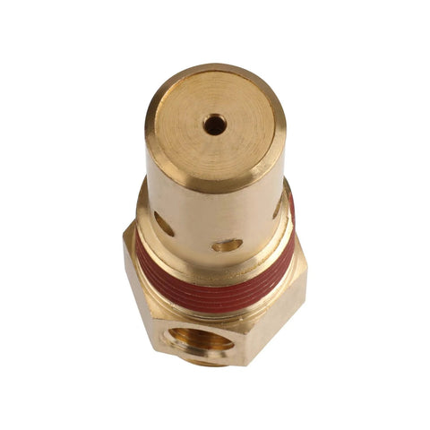 Brass 1/2 in MNPT air compressor check valve with hex base and red thread seal tape