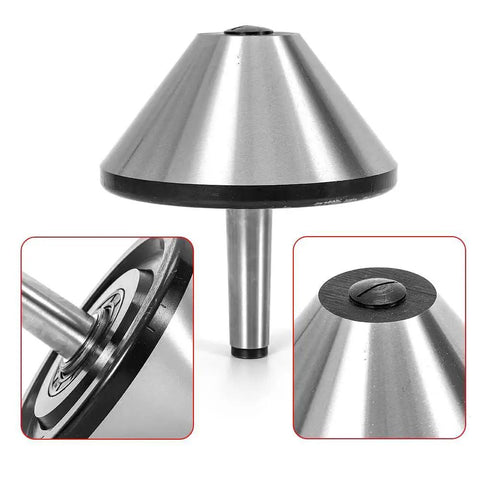 Lathe Live Center For Large Hollow Workpieces, 6 Inch MT3 Bull Nose Live Center With Morse Taper 3, 75 Degree Precision