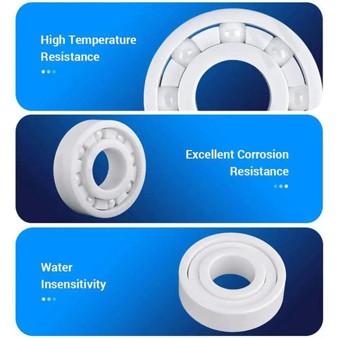 Full Ceramic Bearing Set 2 Pcs 688CE 8x16x5mm Zirconia Ceramic Construction with high temperature and corrosion resistance features.