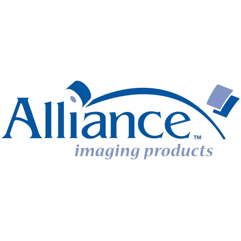 Alliance Imaging Products logo featuring blue text and paper graphic