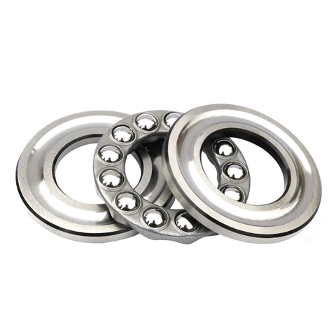 Four thrust ball bearings, 20x35x10 mm, steel, single-row, with visible bearing balls