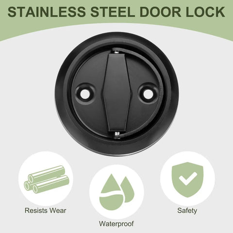Round Recessed Door Pull Handle 3 Inch Stainless Steel Concealed Brushed Cabinet Hidden Knob for Modern Doors Black Finish