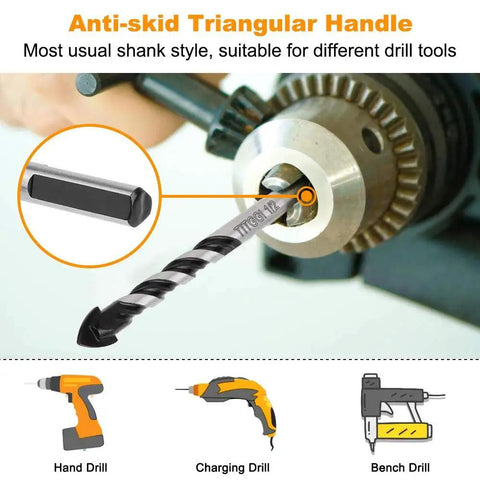 Pro Grade Six Piece Concrete And Masonry Drill Bit Set With Industrial Carbide Tips for various drill tools shown