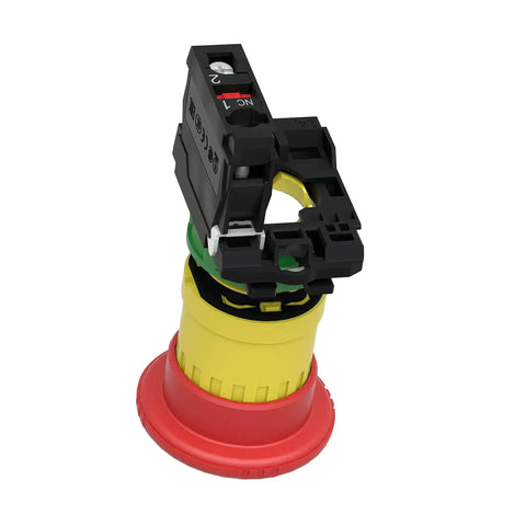 Red 22mm Emergency Stop Push Button with plastic maintained push turn-to-release panel mount heavy-duty safety switch IP66
