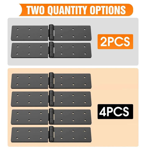 270 Degree Folding Hinge Set For Bifold Doors And Cabinets Double Layer Black Iron Build shown in 2PCS and 4PCS options
