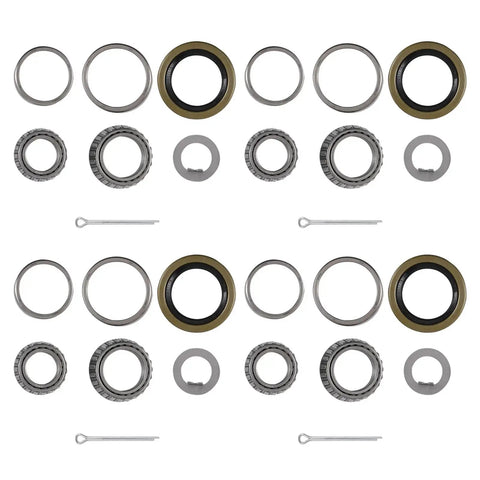 Four Pack 3500 Pound Trailer Axle Bearing Kit With L68149 And L44649 Bearings And L68111 And L44610 Races Plus 171255TB 10 19 Grease Seals